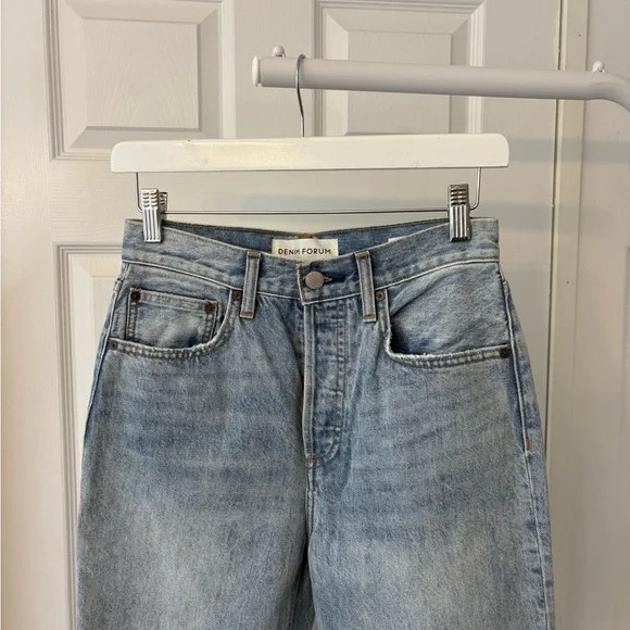 Denim Forum The Joni Highrise Loose Blue Jean Size 24 Organic Cotton Button Fly - Picture 4 of 17